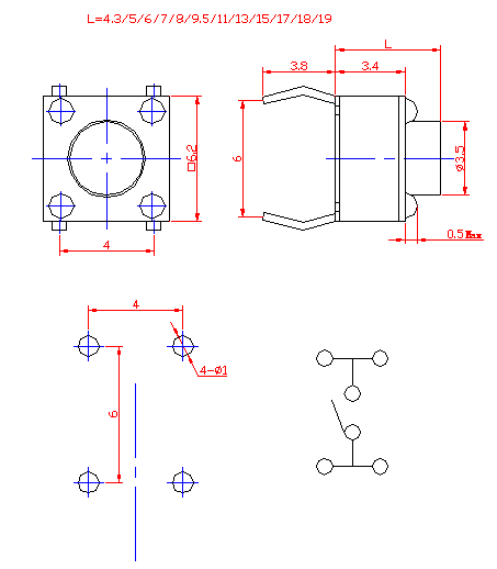 KA601-1W6x6:KA601-1W6x6 tech img